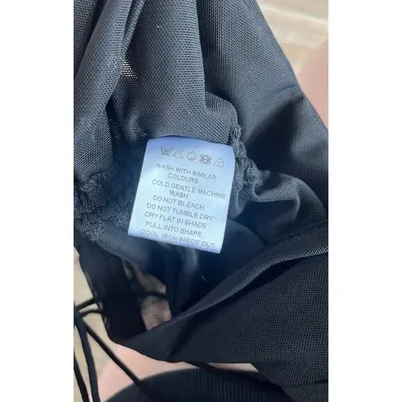 NWT - Meshki Lindsay Black Ruched Side Mesh Skirt Size M - Picture 7 of 7